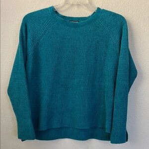 Eileen Fisher Blue Crew Neck Sweater with Ribbed Knit size S/P
